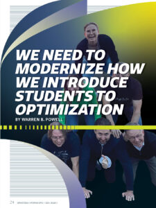 Cover of OR/MS Today, June 2024 issue, featuring the article 'Modernize optimization' by Warren B. Powell